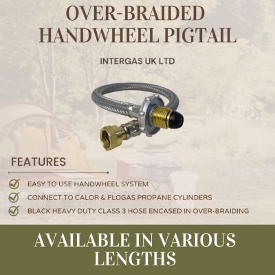 OVER-BRAIDED HANDWHEEL PROPANE PIGTAIL HOSE ASSEMBLY